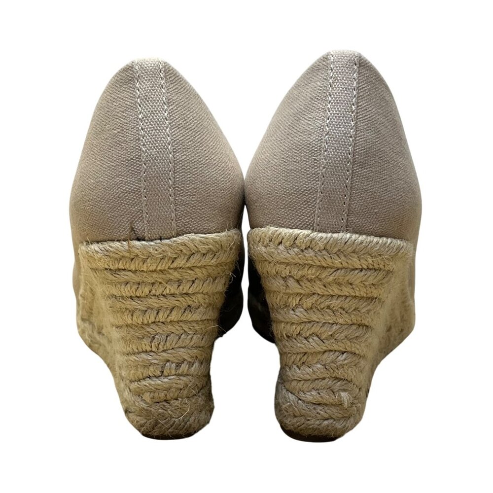 J Crew Women’s Grey Flax Canvas Espadrille Wedge Shoes Size 7 - Picture 5 of 10